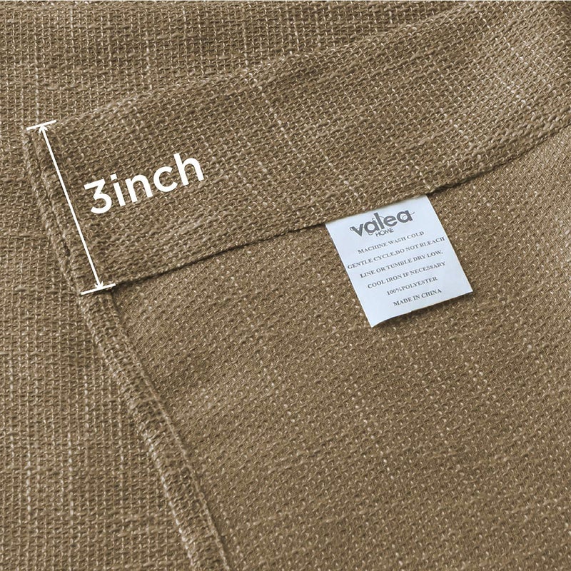 Valea Home Burlap Tier Curtains for Short Windows, 24 inch Linen Cafe Curtains, Rustic Tan Rod Pocket Set of 2 - Image 4